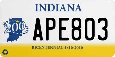 IN license plate APE803