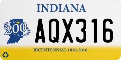 IN license plate AQX316