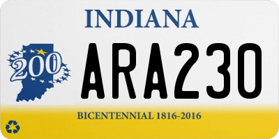 IN license plate ARA230