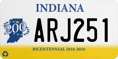 IN license plate ARJ251