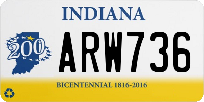 IN license plate ARW736