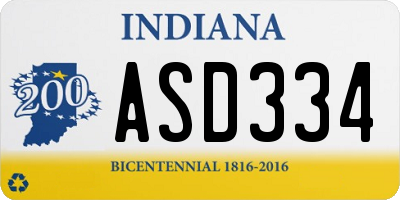 IN license plate ASD334