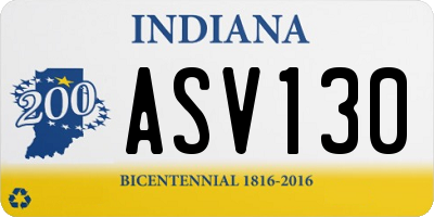 IN license plate ASV130