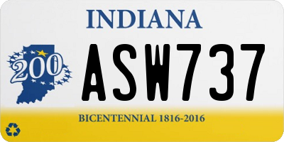 IN license plate ASW737