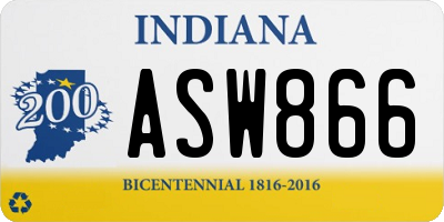 IN license plate ASW866