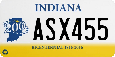 IN license plate ASX455