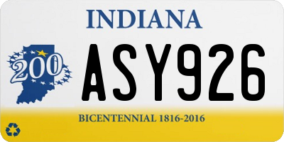 IN license plate ASY926