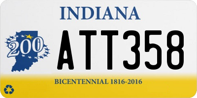 IN license plate ATT358