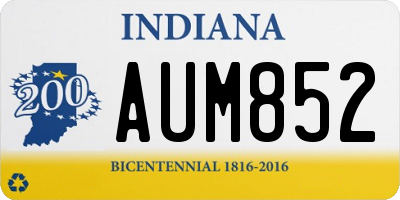 IN license plate AUM852