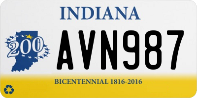 IN license plate AVN987