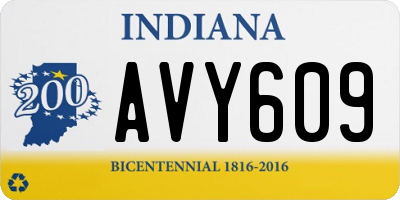 IN license plate AVY609