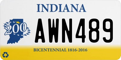 IN license plate AWN489