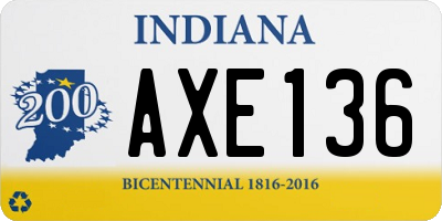 IN license plate AXE136