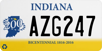 IN license plate AZG247