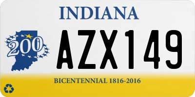 IN license plate AZX149