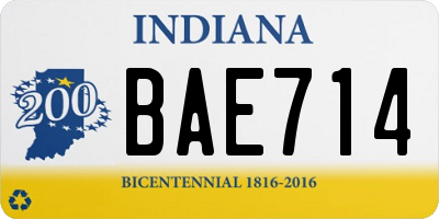 IN license plate BAE714