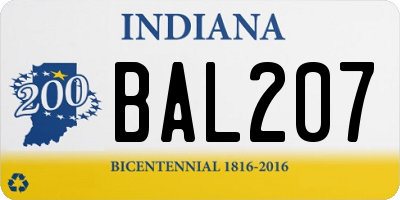 IN license plate BAL207