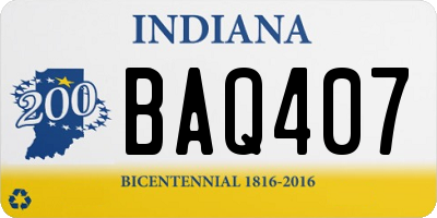 IN license plate BAQ407