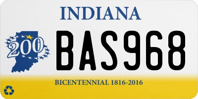 IN license plate BAS968