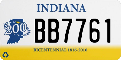 IN license plate BB7761