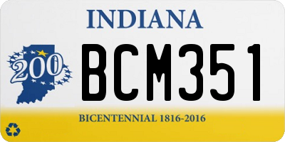 IN license plate BCM351