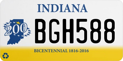 IN license plate BGH588