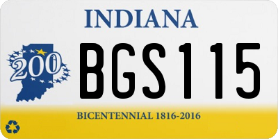 IN license plate BGS115