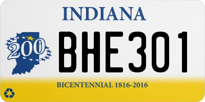 IN license plate BHE301