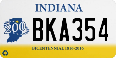 IN license plate BKA354