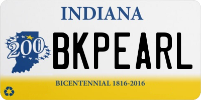 IN license plate BKPEARL