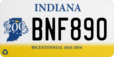 IN license plate BNF890