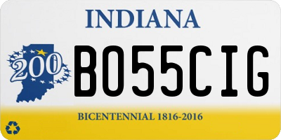 IN license plate BO55CIG