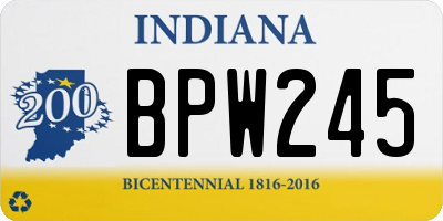 IN license plate BPW245