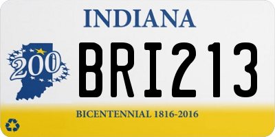 IN license plate BRI213