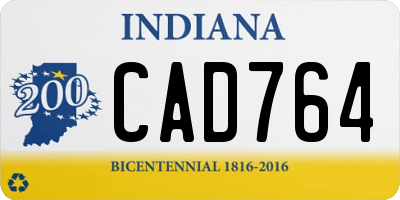 IN license plate CAD764