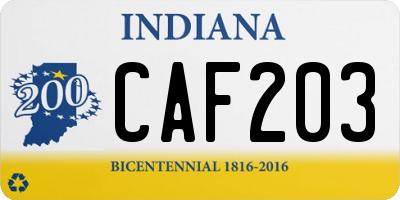 IN license plate CAF203