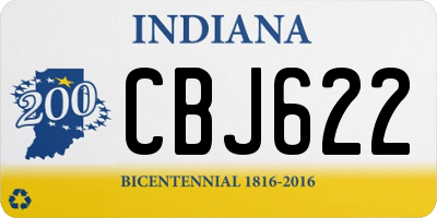 IN license plate CBJ622