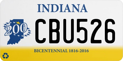 IN license plate CBU526