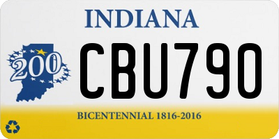 IN license plate CBU790