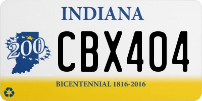 IN license plate CBX404