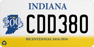 IN license plate CDD380