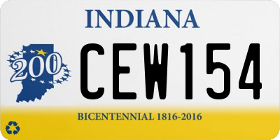 IN license plate CEW154