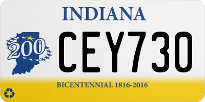 IN license plate CEY730