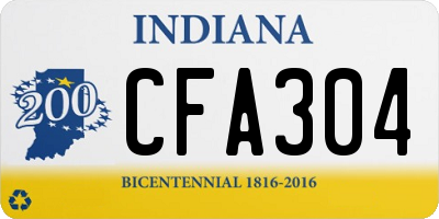 IN license plate CFA304