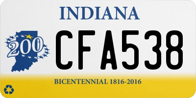 IN license plate CFA538