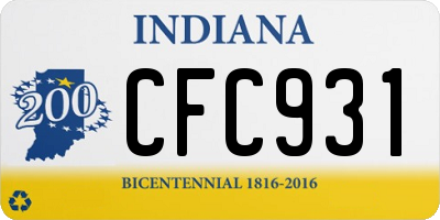 IN license plate CFC931