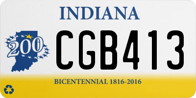 IN license plate CGB413