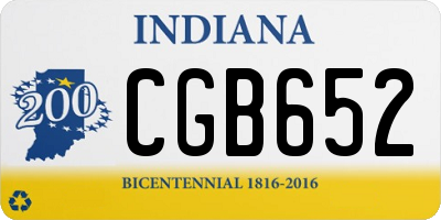 IN license plate CGB652