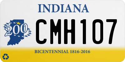 IN license plate CMH107