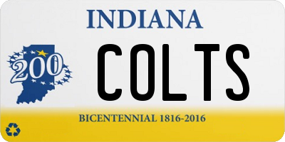 IN license plate COLTS